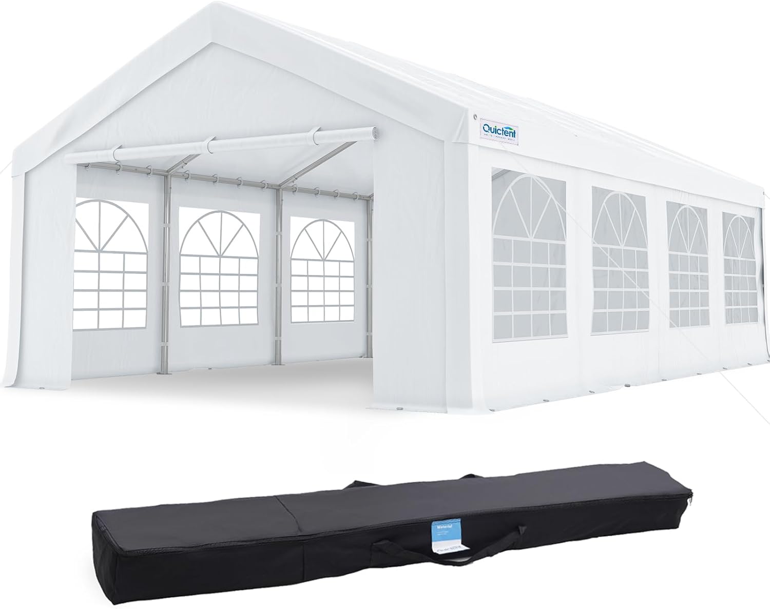 Quictent 10x30 Party Tent Heavy Duty Outdoor Canopy Tent Carport Wedding Event Shelter BBQ Wedding Tents for Parties with Storage Bags(Church)