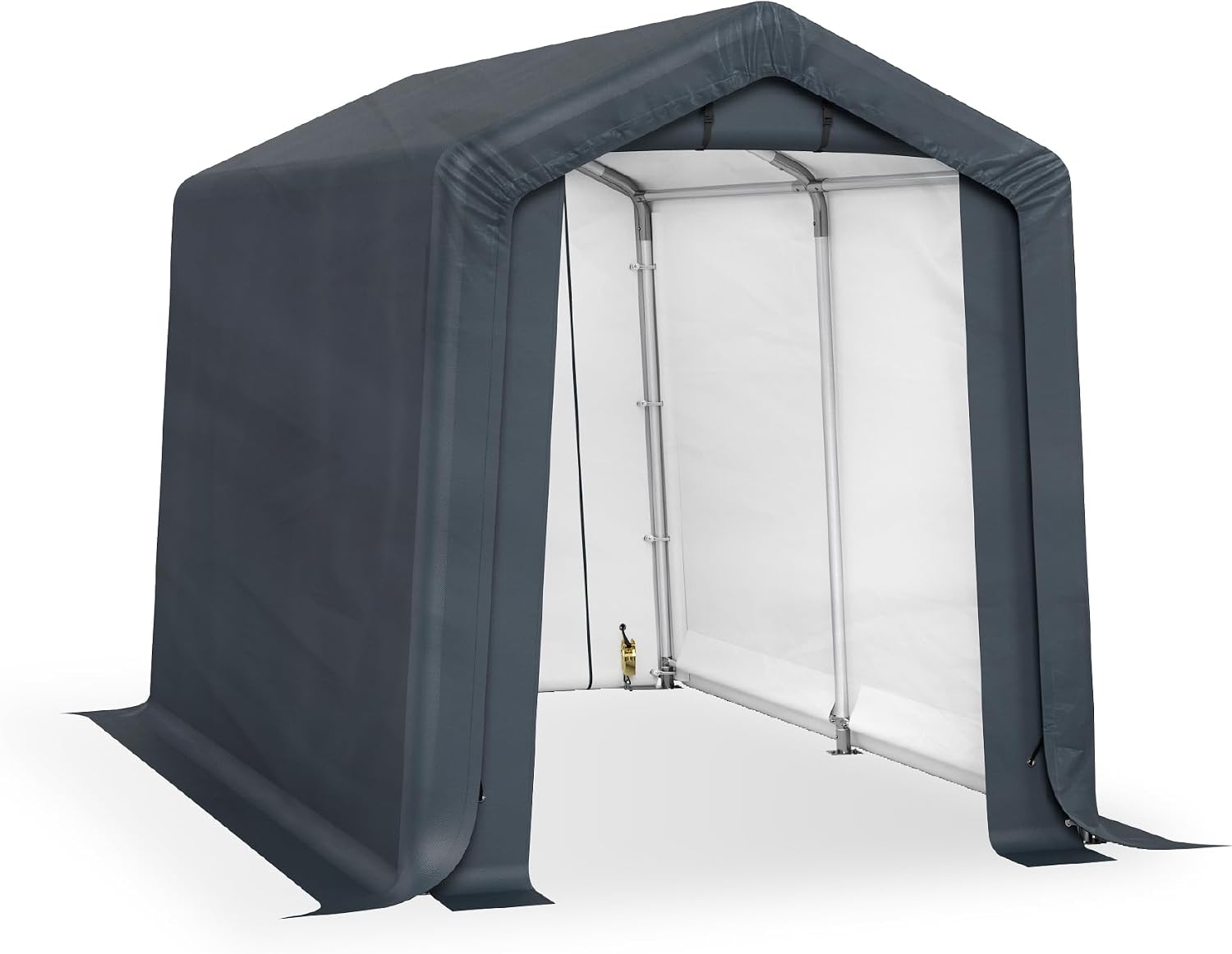 MFSTUDIO Portable Shed Garage, 6x10 Storage Tent Motorcycle Sheds Carport Heavy Duty Canopy with Rolled up Zipper Doors, Outside Utility Shelter Garages Tents for Motorcycles, Bicycles and Tools