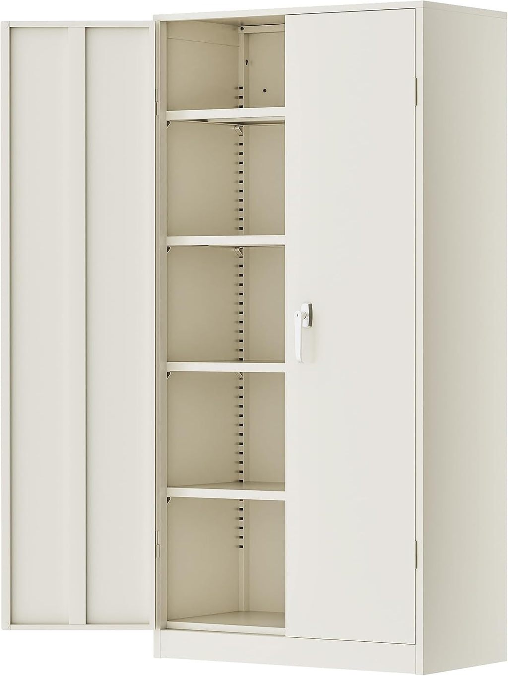 Greenvelly Garage Storage Cabinet,72' Metal Cabinet with 2 Doors and 4 Shelves,Steel File Cabinet for Home Office, Garage, Classroom（Grey 36' X 18'）