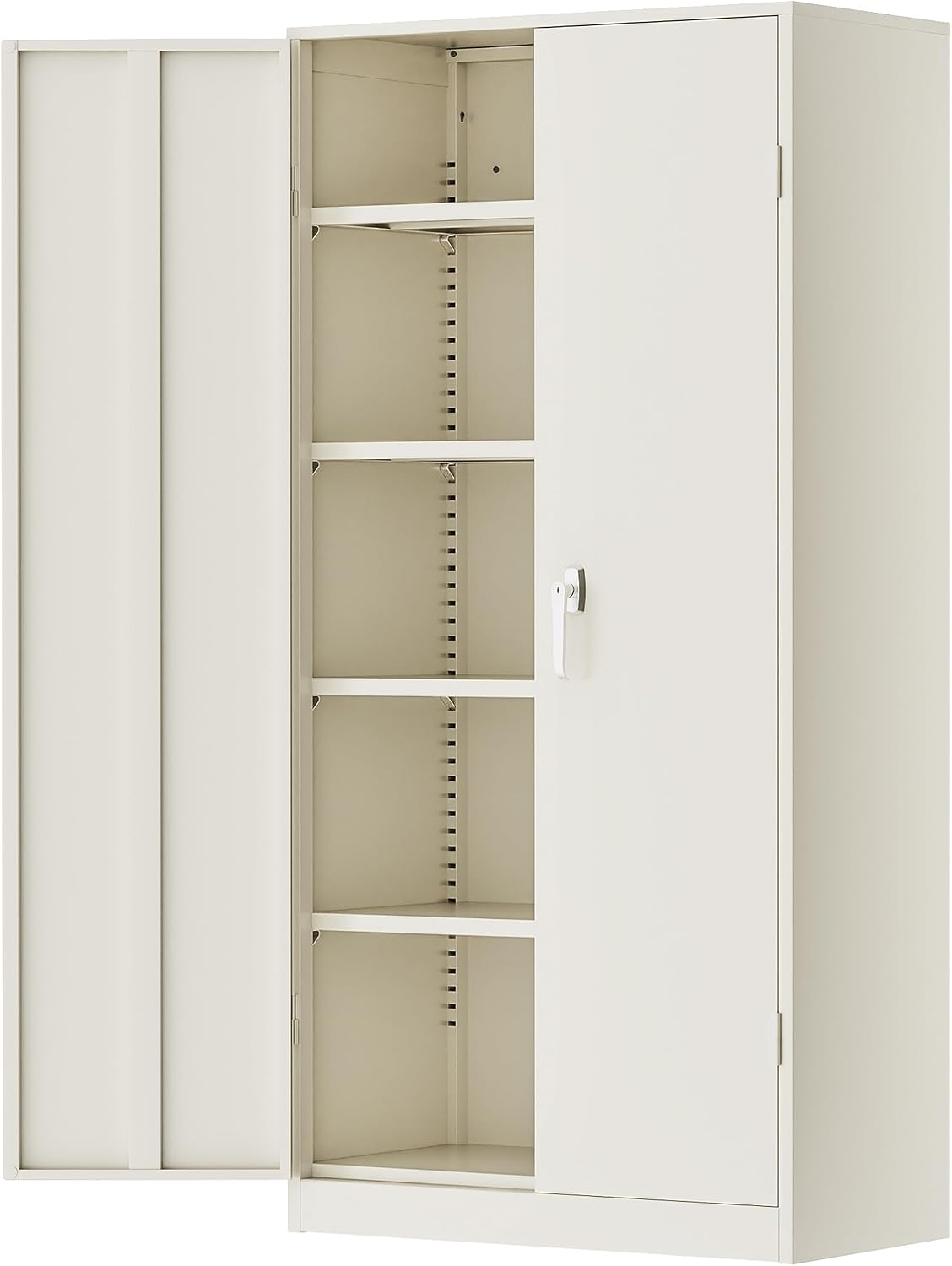 Greenvelly Garage Storage Cabinet,72' Metal Cabinet with 2 Doors and 4 Shelves,Steel File Cabinet for Home Office, Garage, Classroom（Grey 36' X 18'）