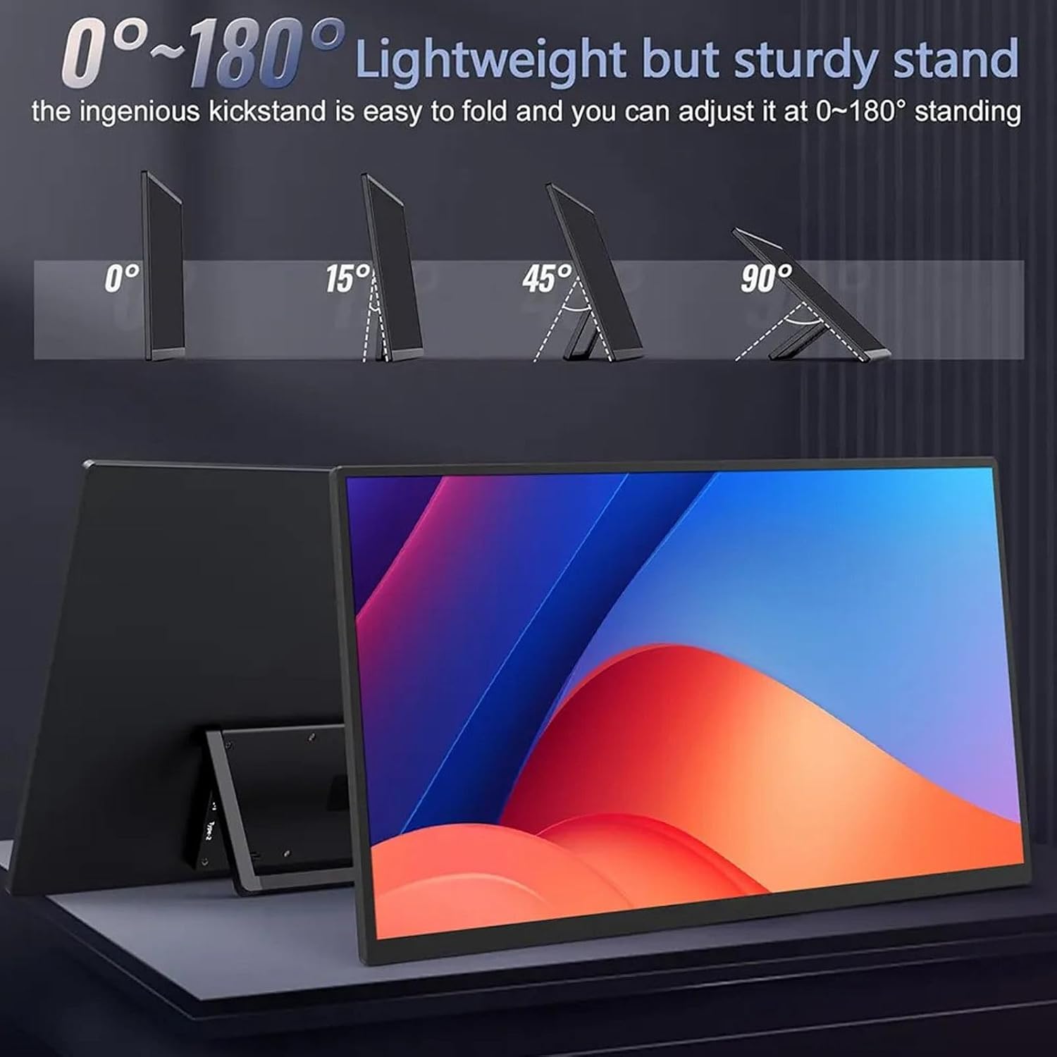 flexman 13.3 Portable Monitor, 2560 X 1600 HD 16: 10 2K External Display with Stand, 300 Nits 178° Viewing Angle IPS Screen for Laptop Phone Mac Game Console Switch