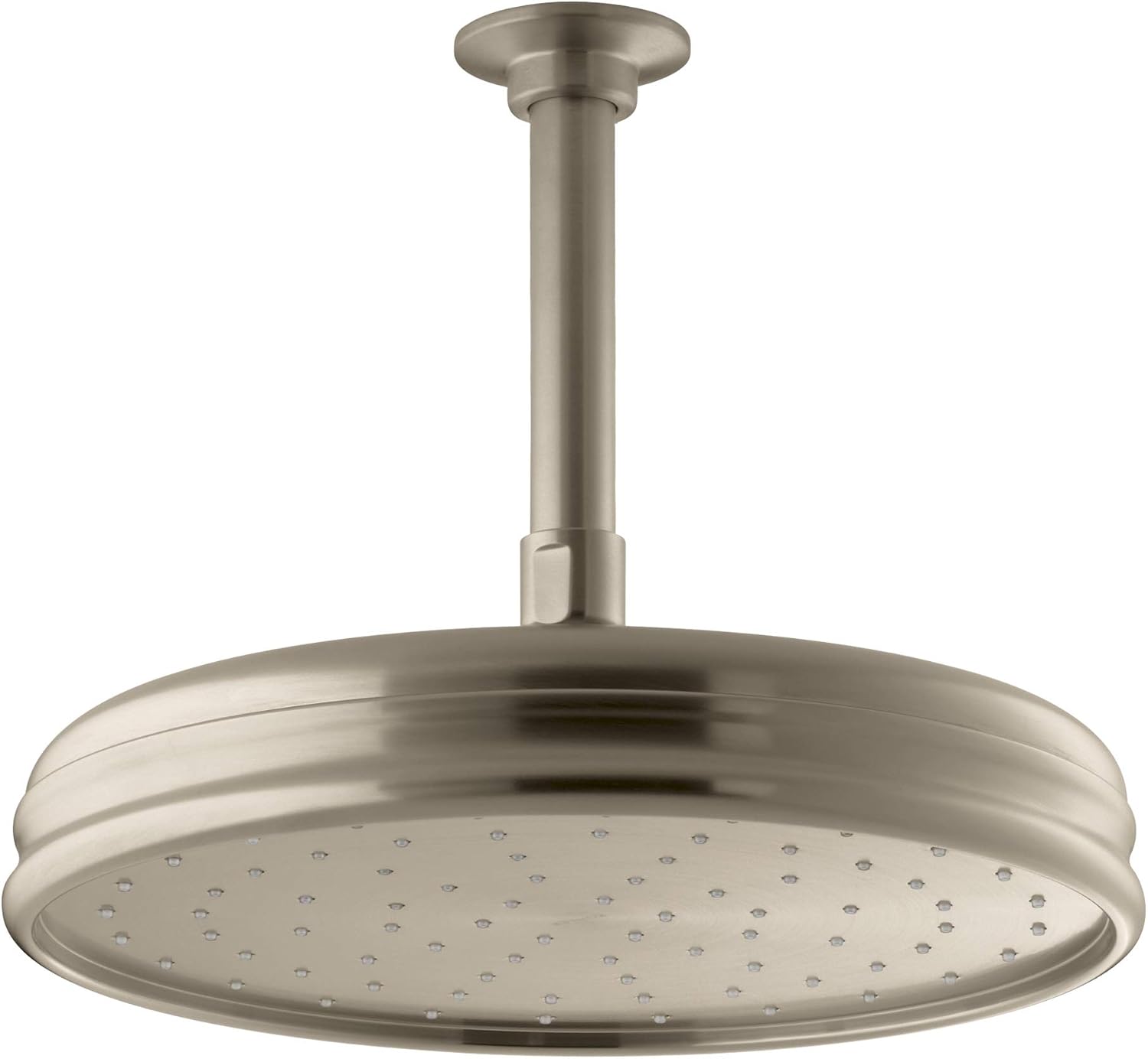Kohler Traditional Round 10' Single Function 1.75 GPM Rainhead with MasterClean Sprayface and Katalyst Air-Induction Technology, Vibrant Brushed Bronze