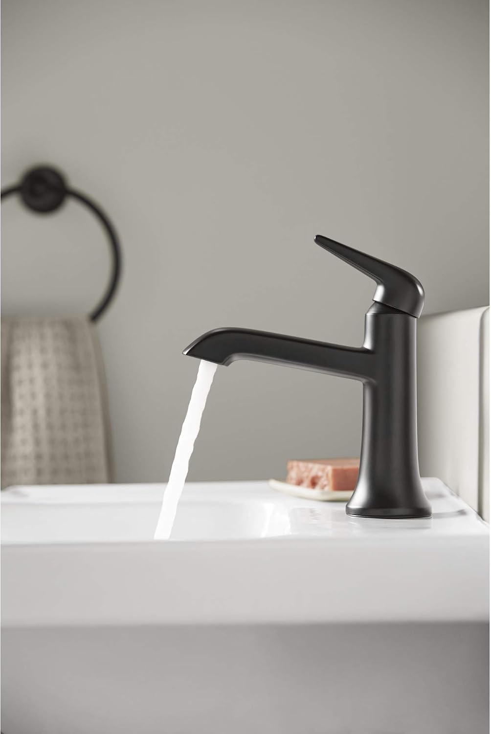 Kohler K-22022-4 Tempered 1.2 GPM Single Hole Bathroom Faucet, Vibrant Brushed Nickel