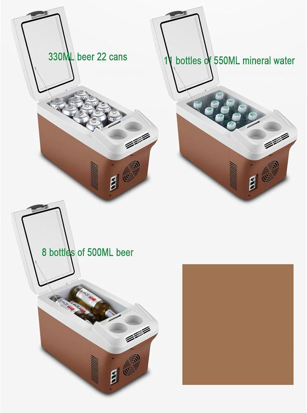 Personal Thermoelectric Cooler/Warmer, 15 Liter Capacity, Portable Electric Car Cooler Refrigerator with 12/24V DC, Small Fridge for Car, RV, Truck, Van, Camping, Travel