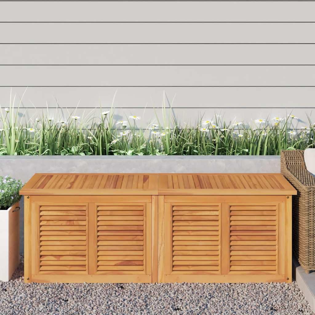 vidaXL Garden Storage Box Teak brown Solid teak wood with water-based finish