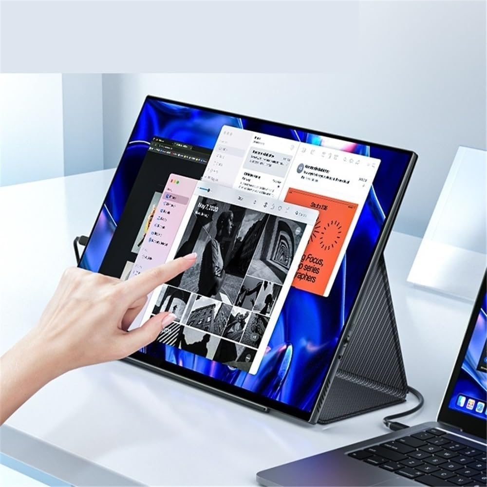 Portable Monitors 16-inch 2.5K Portable Office External Screen with Touch Screen, 144Hz High Refresh Rate Game and Audio-Visual Secondary Screen