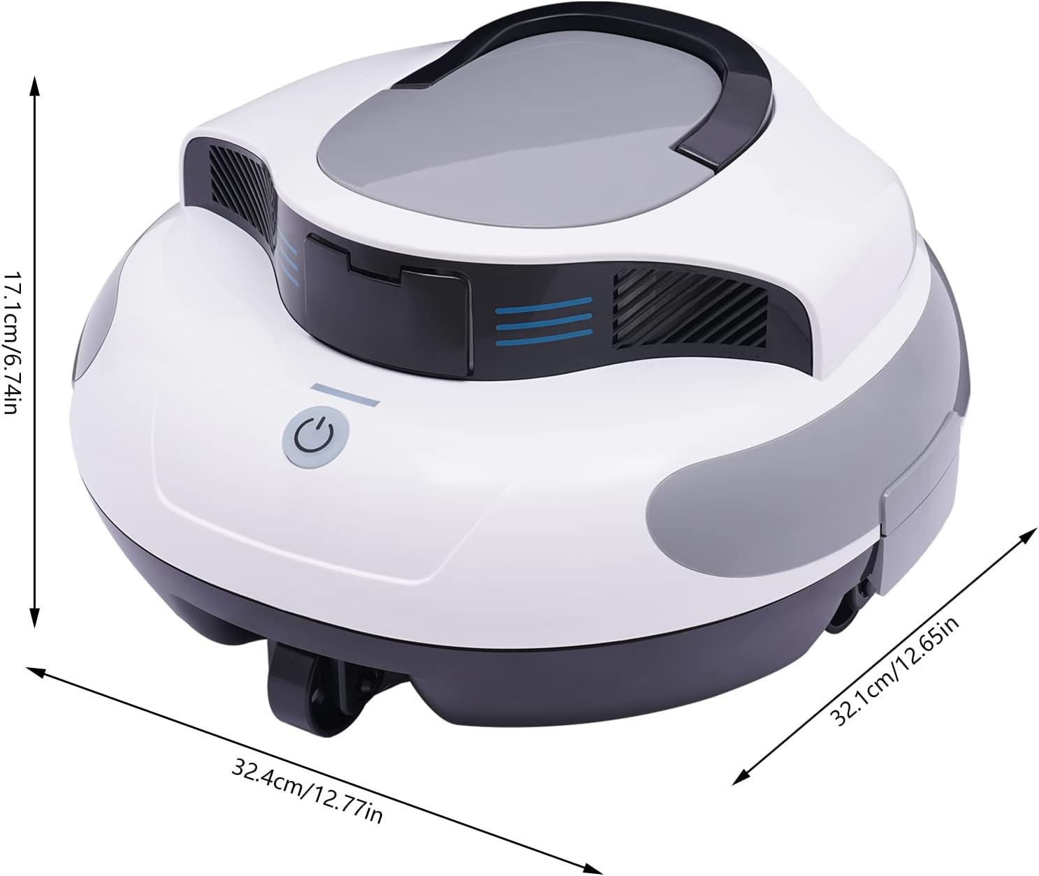 Robotic Cordless Pool Vacuum Cleaner - Automatic Swimming Pool Cleaning Machine with Powerful Suction, Dual Brushless Motors, 75 Mins Runtime, Ideal for Inground and Above Ground Pools up to 807 ft²