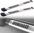 Armordillo 6' OE Style with Polymer Stripes Aluminum Running Boards|Compatible with 2005-2023 Toyota Tacoma Double (Crew) Cab|8735886|Silver|Side Step Nerf Bars