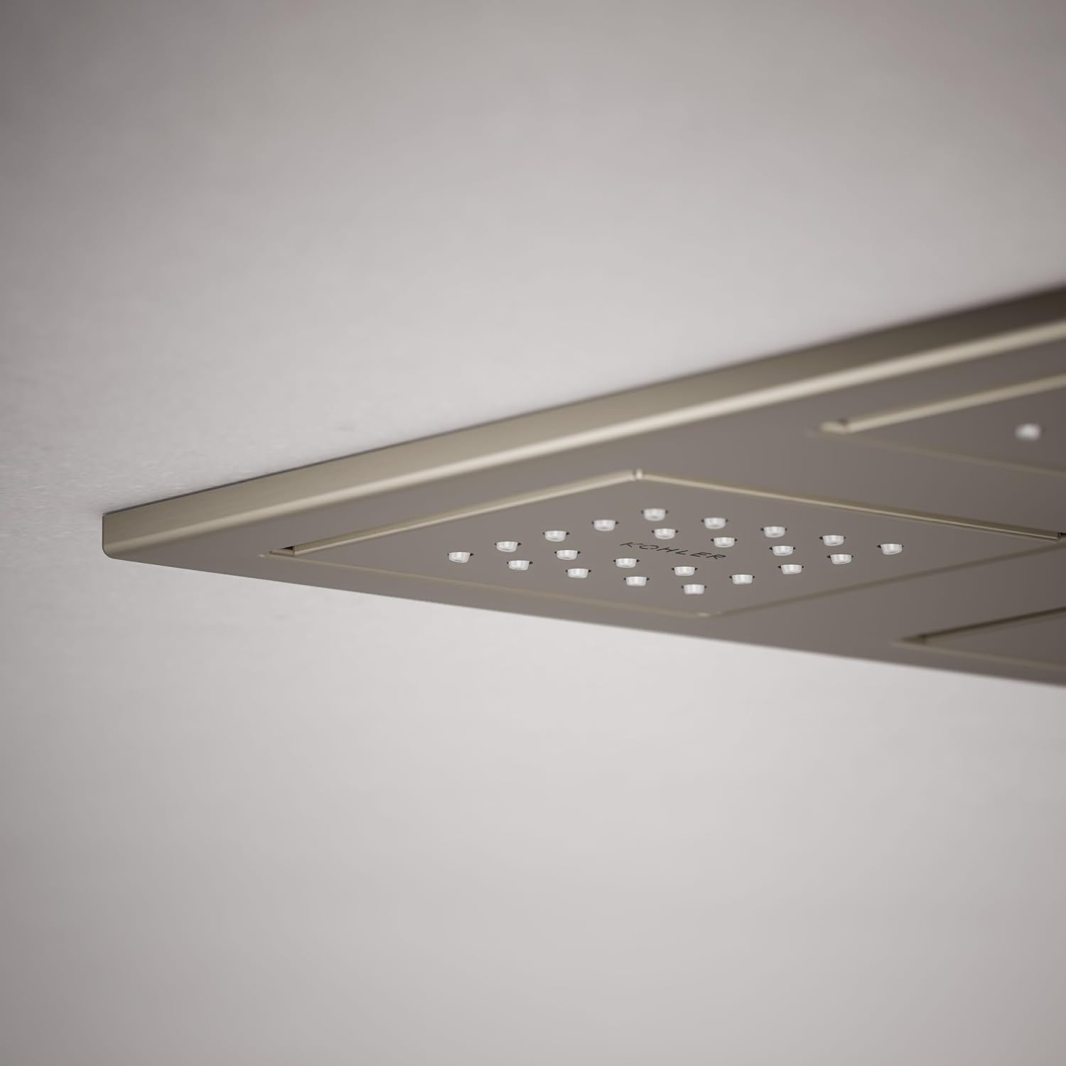 Kohler 98740-BN WaterTile® Rain Overhead shower panel with four 22-nozzle sprayheads, Vibrant Brushed Nickel