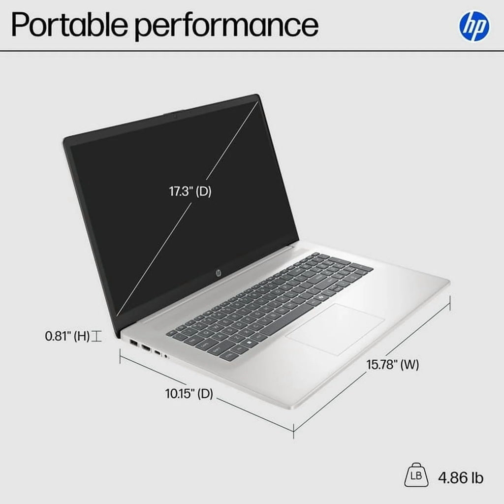 HP 17-inch Touchscreen Laptops Computer - Intel Ultra 7 255U(up to 5.2 GHz), Ai Copilot, 17.3' Anti-Glare HD+, Backlit KB, Fingerprint, Win 11 Pro, Wi-Fi 6, w/Accessory(16GB DDR5 RAM, 512GB SSD)