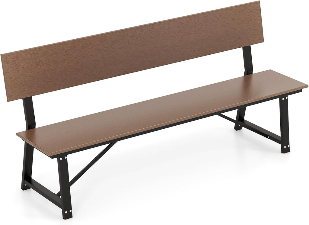 Tangkula 72' Outdoor Bench, Extra Long Patio HDPE Bench for 4 People, 1100 lbs Weight Capacity, Heavy-Duty Patio Picnic Dining Bench for Garden, Porch, Lawn, Backyard & Park