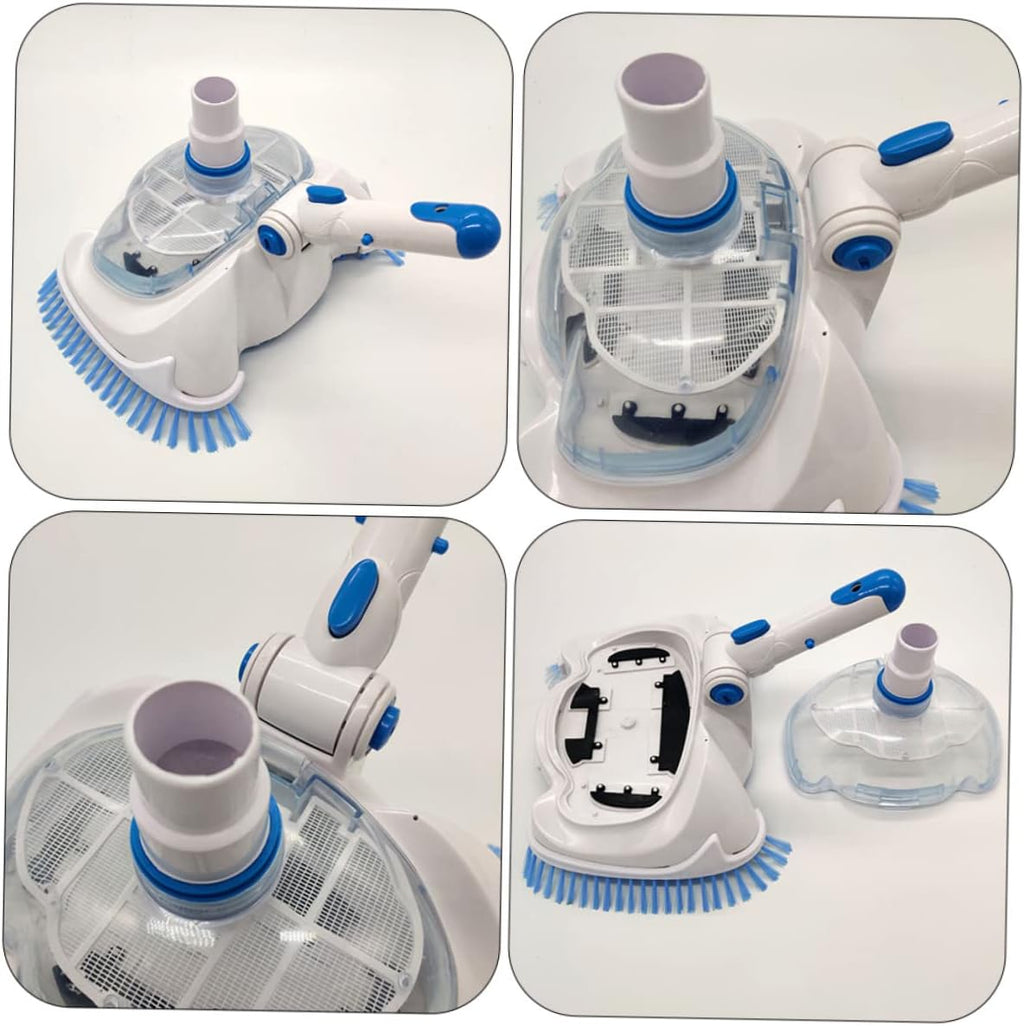 LIOOBO 2pcs Professional Swimming Pool Cleaning Sucker Clip Design Plastic Vacuum Brush Head for Inground and Above Ground Pools