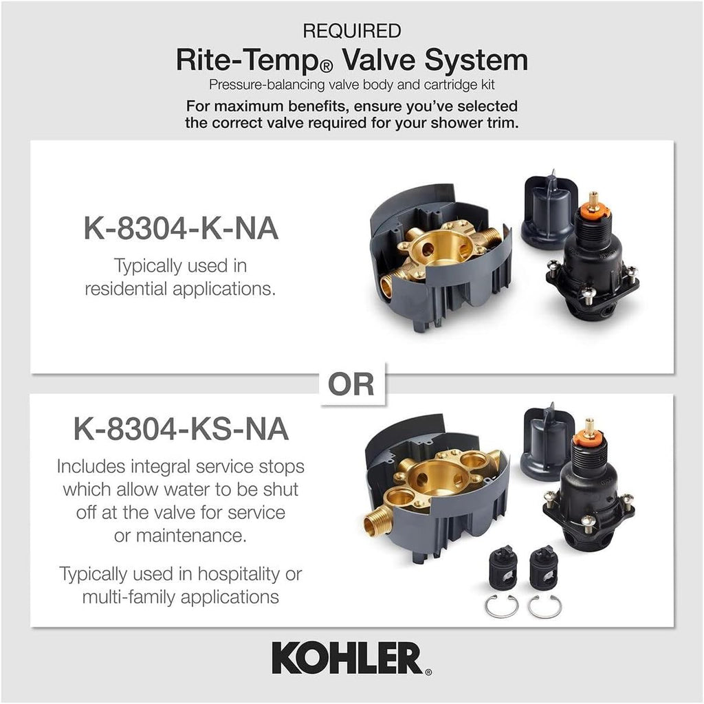 KOHLER TLS14422-4-TT Purist Rite-Temp Shower Trim Kit With Lever Handle Without Showerhead, Vibrant Titanium