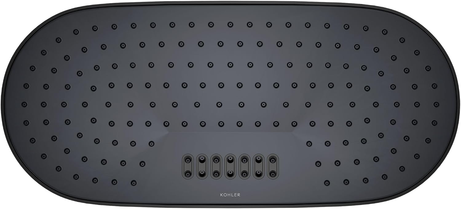 Kohler 26297-BL Statement® Oblong 18' two-function rainhead, 2.5 gpm, Matte Black