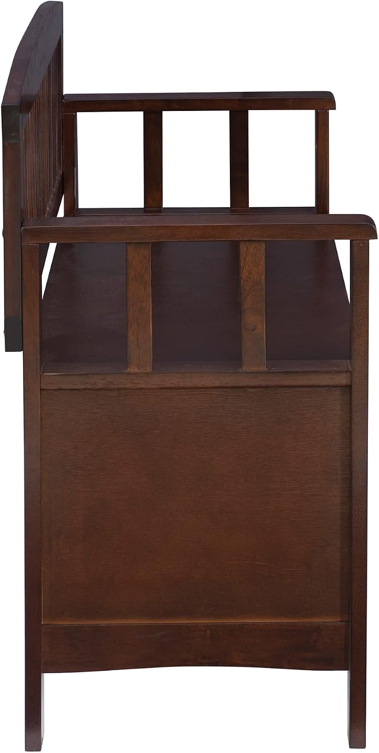 Linon Home Dcor Linon Home Decor Cynthia Storage Bench, 50'w x 17.25'd x 32'h, Walnut