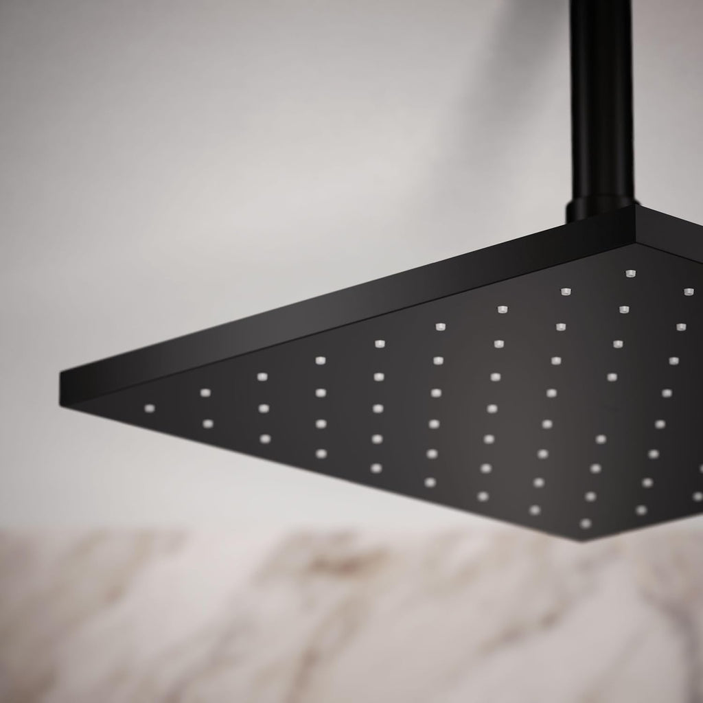 Kohler 13696-BL Contemporary Square 10' single-function rainhead, 2.5 gpm, Matte Black