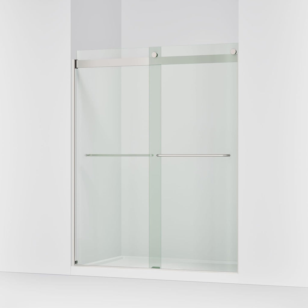 KOHLER K-706015-L-MX Levity Shower Door, 74.00 x 3.06 x 59.63 inches, Crystal Clear with Matte Nickel frame