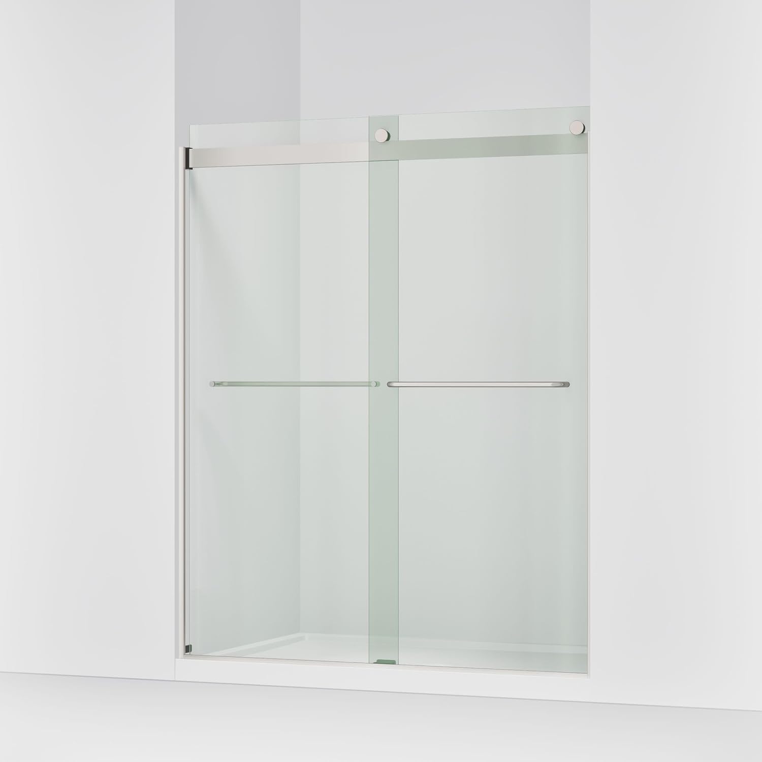 KOHLER K-706015-L-MX Levity Shower Door, 74.00 x 3.06 x 59.63 inches, Crystal Clear with Matte Nickel frame