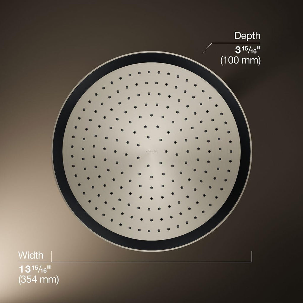 Kohler 26292-BN Statement® Round 14' single-function rainhead, 2.5 gpm, Vibrant Brushed Nickel