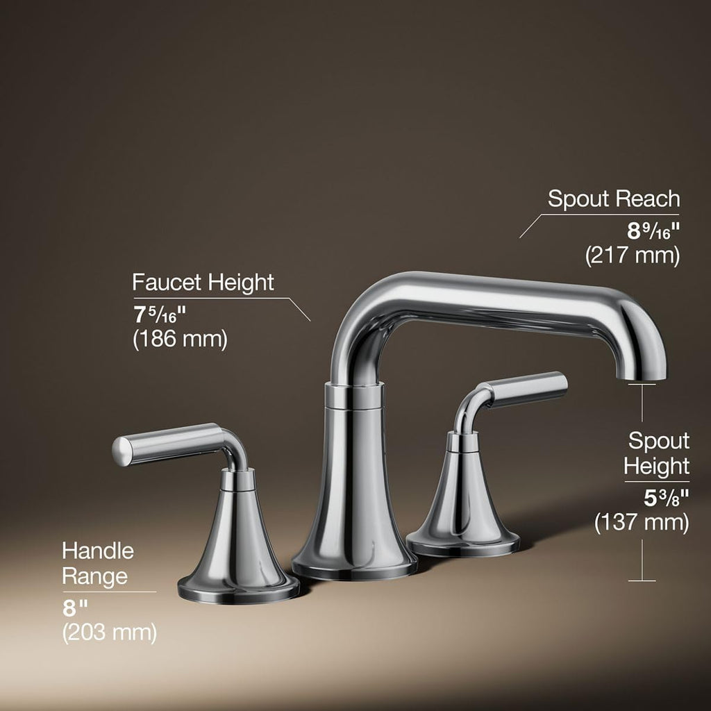 Kohler T27417-4-CP Tone™ Deck-Mount Bath Faucet Trim, Polished Chrome