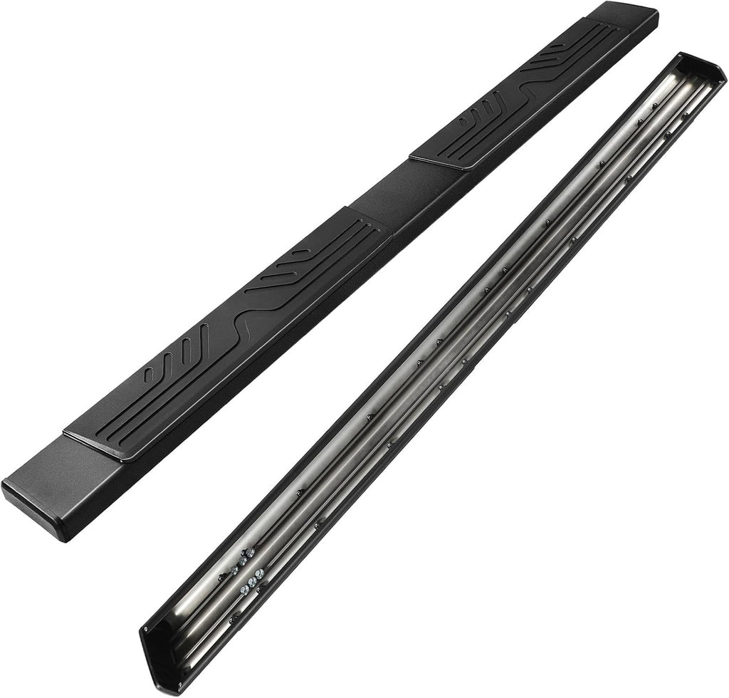 PZ 6.5' Rustproof Running Boards Side Steps Compatible with Chevy Silverado/GMC Sierra 1500 Double Cab 2019-2025,2020-2025 2500HD 3500HD,500LBS Anti-Slip Black Aluminum No Drill Truck Running Boards