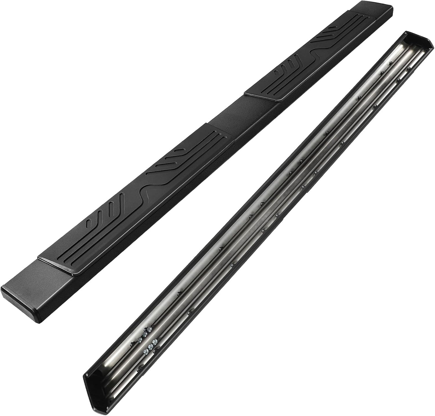 PZ 6.5' Rustproof Running Boards Side Steps Compatible with Chevy Silverado/GMC Sierra 1500 Double Cab 2019-2025,2020-2025 2500HD 3500HD,500LBS Anti-Slip Black Aluminum No Drill Truck Running Boards