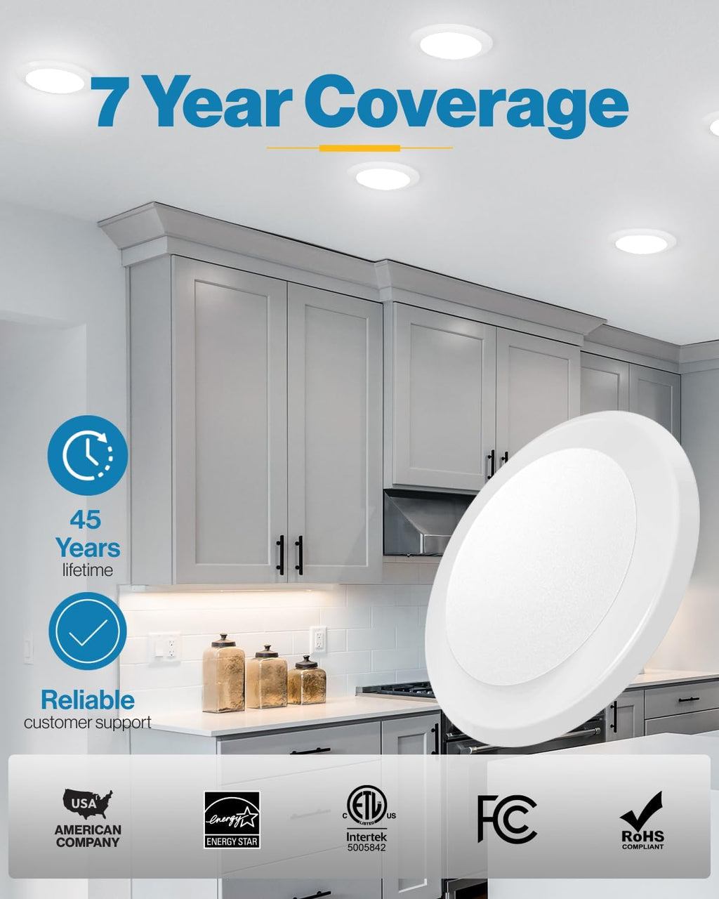 Sunco 96 Pack LED Disc Lights Ceiling 6 Inch, Flush Mount Disk Light, Recessed Can Lighting, 1050 LM, 15W (75W Equivalent), 5000K Daylight, Dimmable, Damp Rated ETL