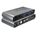 2 Port HDMI USB 3.0 KVM Switch with Aluminum Alloy Shell and Digital Display,Audio/Microphone, 4K@60Hz,hotkey,Auto EDID, HDR10 with Cables