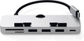 Satechi Aluminum Type-C Clamp Hub Pro with USB-C Data Port, USB-A 3.0 Data, Micro/SD Card Reader - Compatible with 2020/2019/2017 iMac & iMac Pro, Does Not Fit 2021 iMac (Silver)