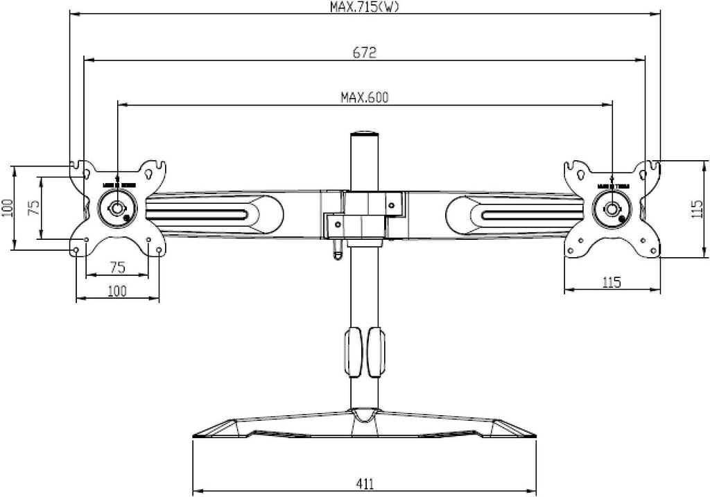 Silver Stone SST-ARM23BS Monitor Arm, Black