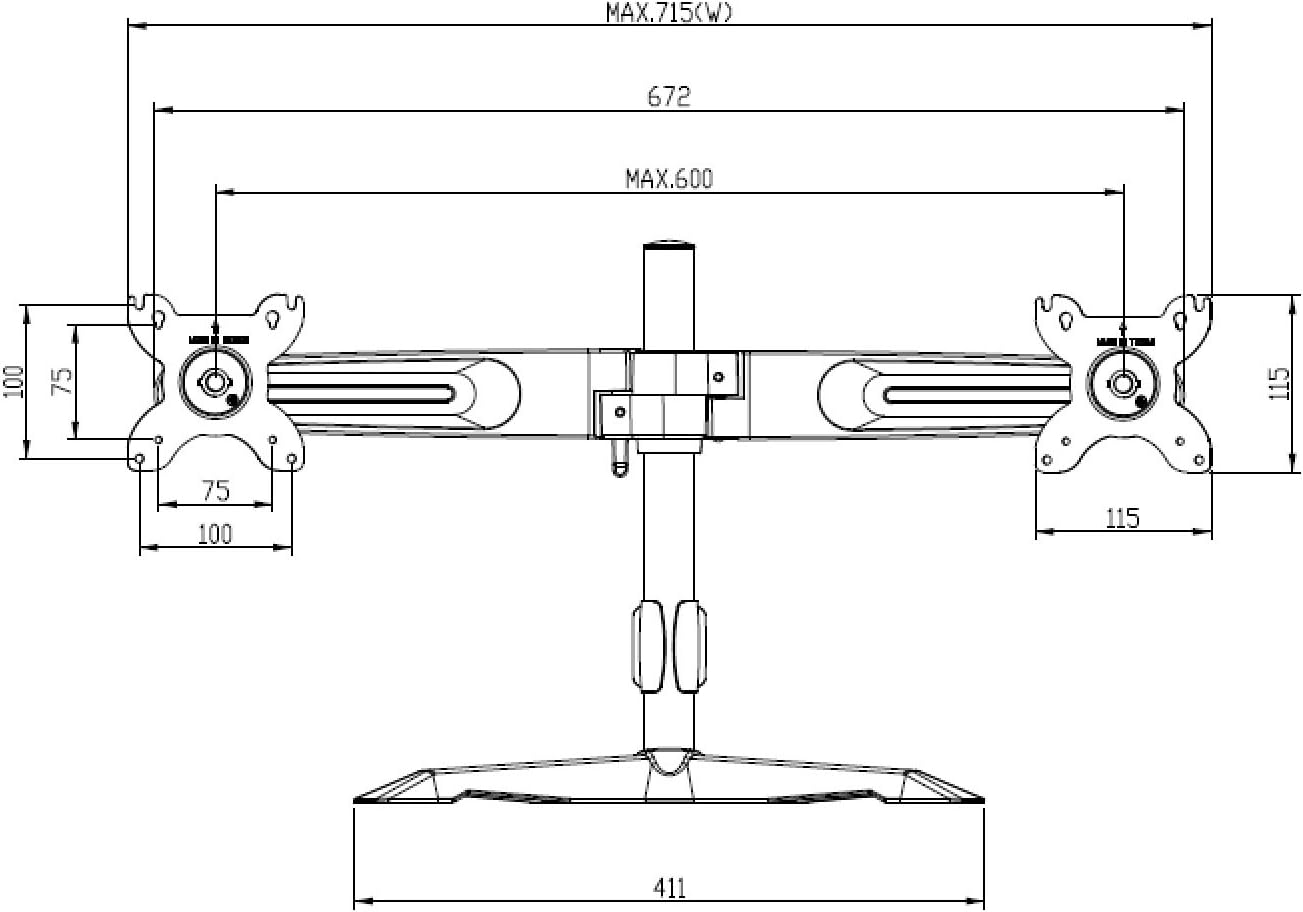 Silver Stone SST-ARM23BS Monitor Arm, Black