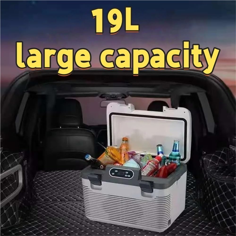 12 Volt Car Refrigerator, 20QT/19L Portable Electric Cooler/Warmer with 12 Volt DC &120V AC, -4℉-68℉ for Outdoor, Camping, RV, Truck