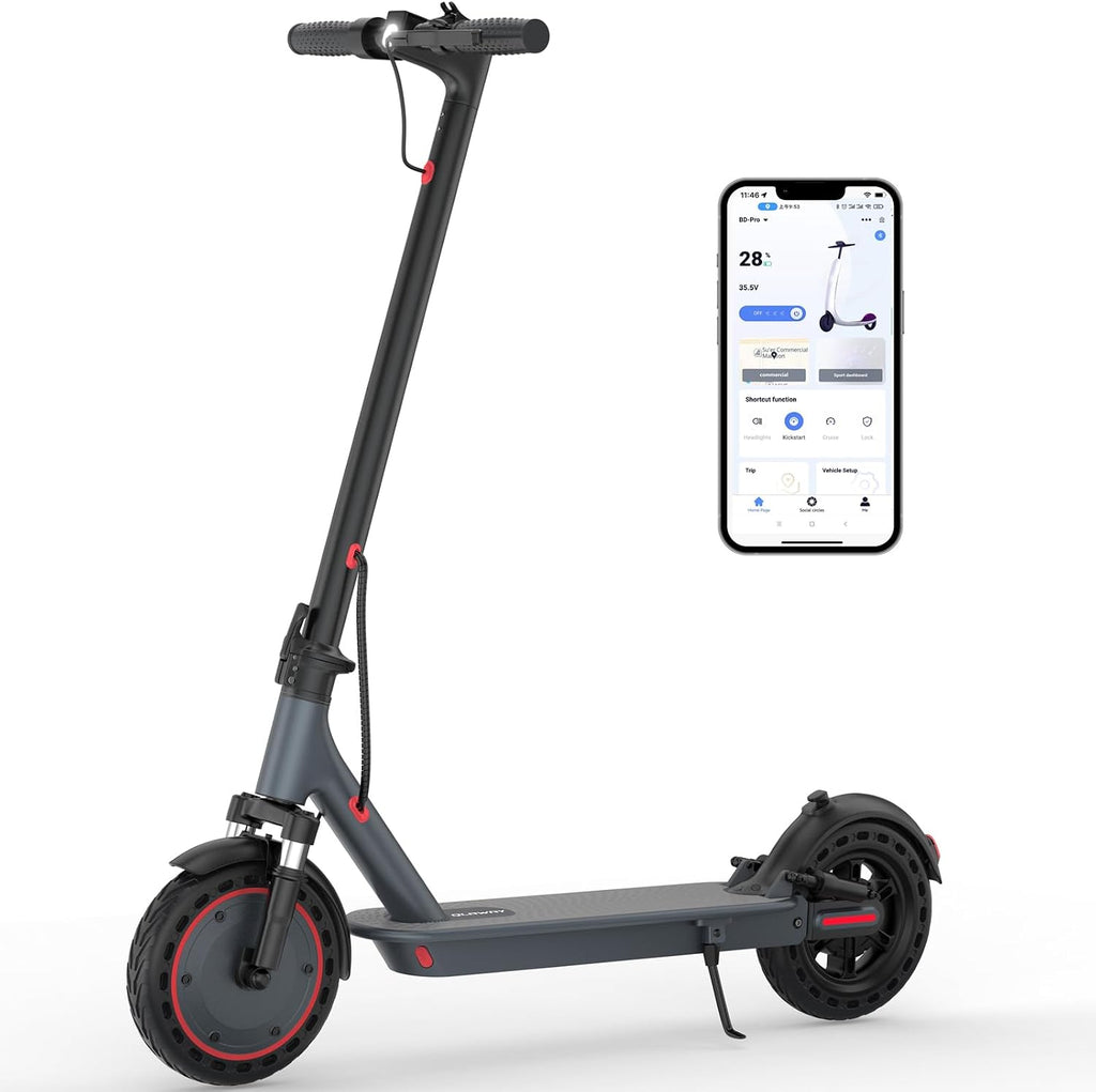 Qlaway 8.5' E Scooter for Adults 19/22 MPH 350/500W Motor 187.2/288.6/441WH Battery, Motorized Scooter Up to 22 Miles Range, Foldable Bearing 265 LBS/APP Control