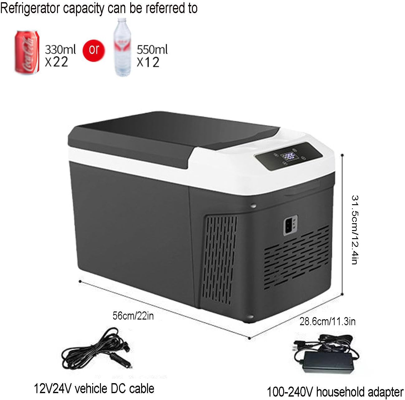 Car Refrigerator Compressor Refrigeration 12v/24v Car Home Dual-Purpose Refrigeration Car Truck Quick-Freezing Small Freezer for Skincare, Beverage, Food, Home, Office and Car