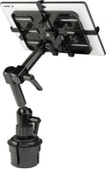Mount-It! Carbon Fiber Cup Holder Tablet Mount Tablet Holder for Car Truck SUV, Adjustable 7–11 Inch iPad & Tablets, 18' Extension Arm, 360° Rotation, Fits 2.75'–3.5' Cupholders, ELD GPS Holder