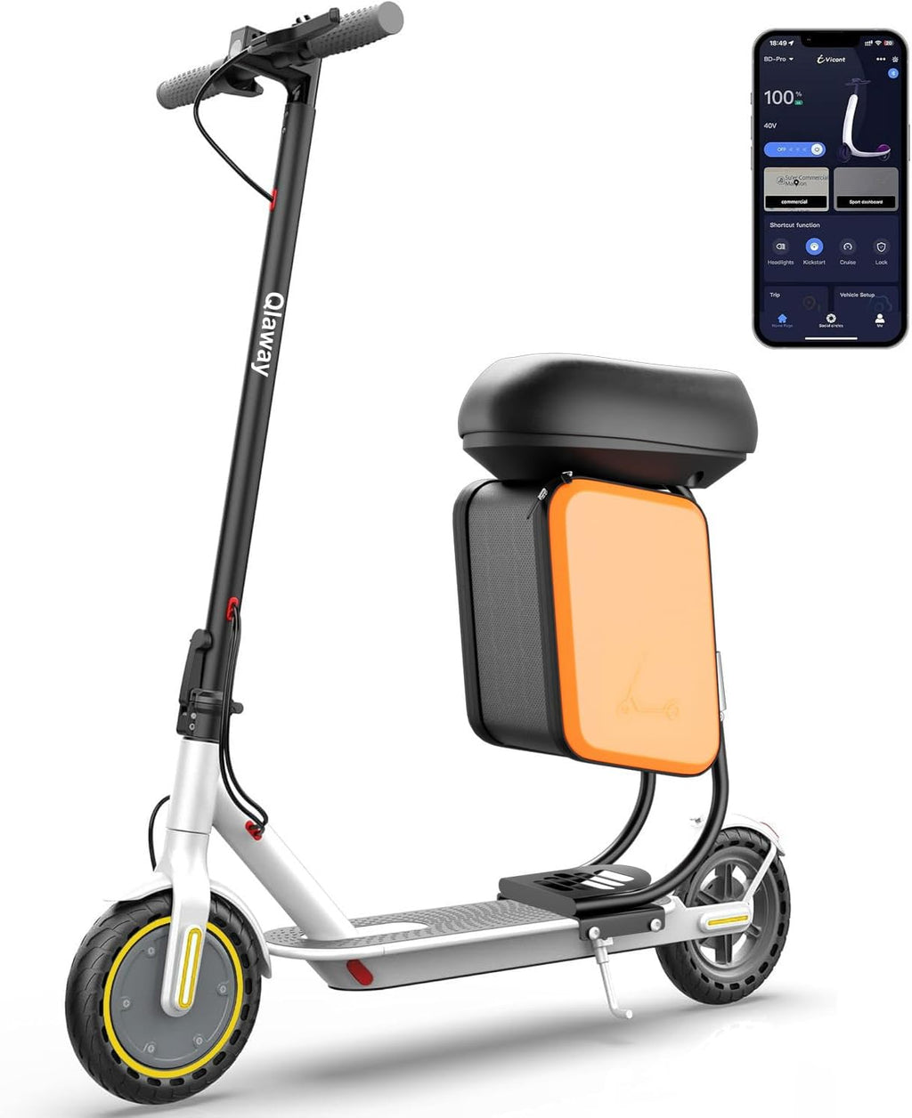 Qlaway 8.5' E Scooter for Adults 19/22 MPH 350/500W Motor 187.2/288.6/441WH Battery, Motorized Scooter Up to 22 Miles Range, Foldable Bearing 265 LBS/APP Control