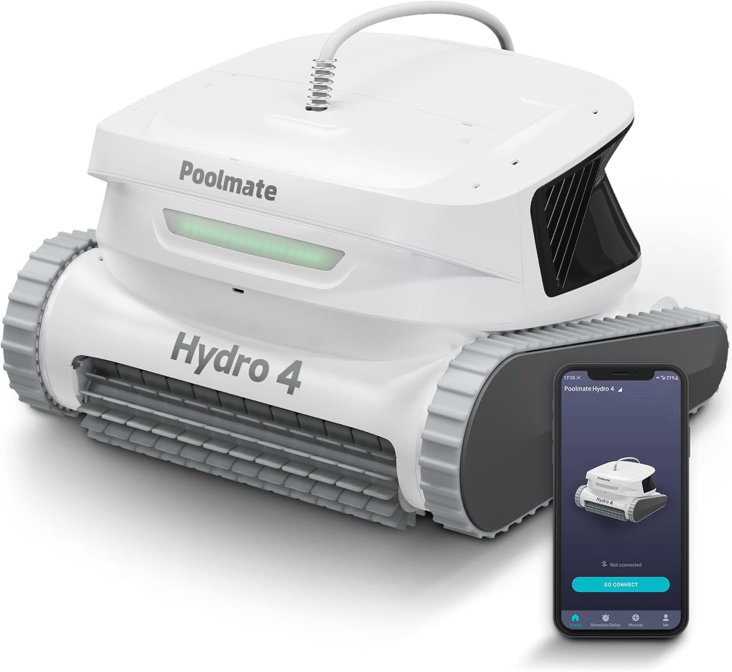 Chasing Hydro 4 Corded Robotic Pool Cleaner, Pool Vacuum for Inground Aboveground Pools, Floor Wall Waterline Cleaning, 4.1L Filter Basket, Pool Cleaner Robot Ideal for Pools up to 50 FT in Length