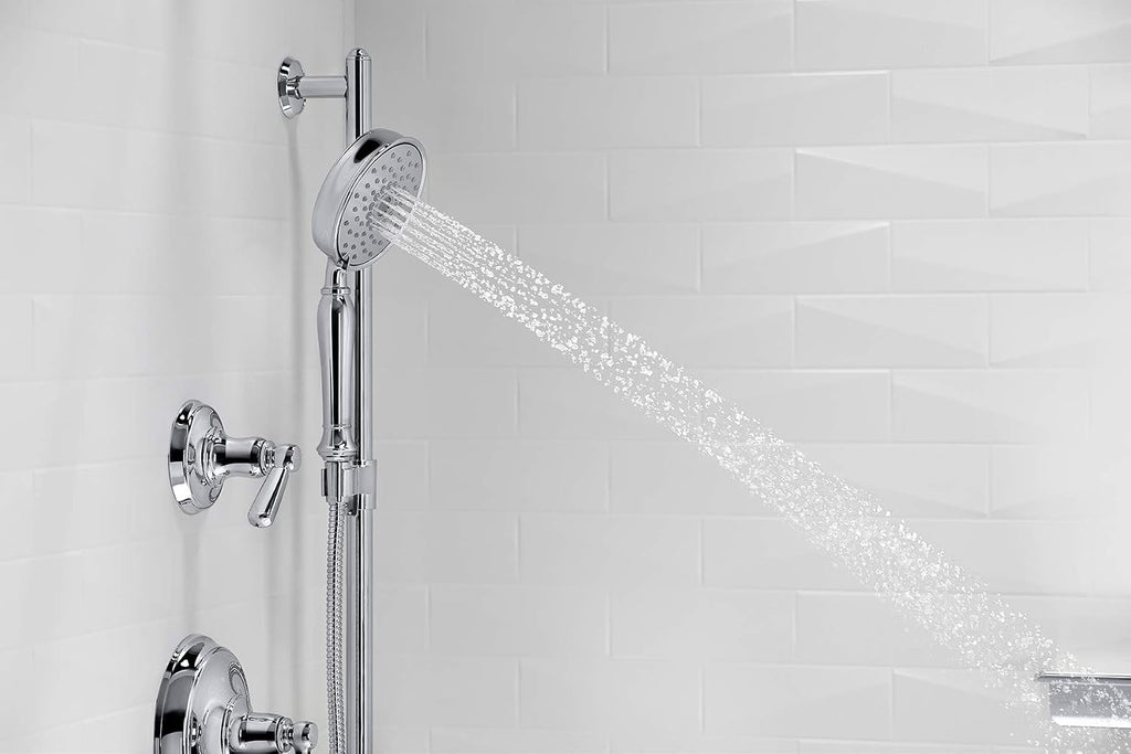 KOHLER 22163-CP Bancroft Multi-Function Handshower, Handheld Showerhead with 3 Spray Settings, 2.5 GPM, Polished Chrome