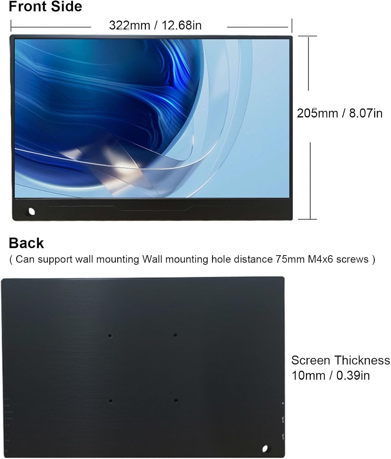 Laptop Screen Extender, 14in Laptop Monitor Extender with 1080 Display, Support Double USB C, Built - in Speakers for Office and Home