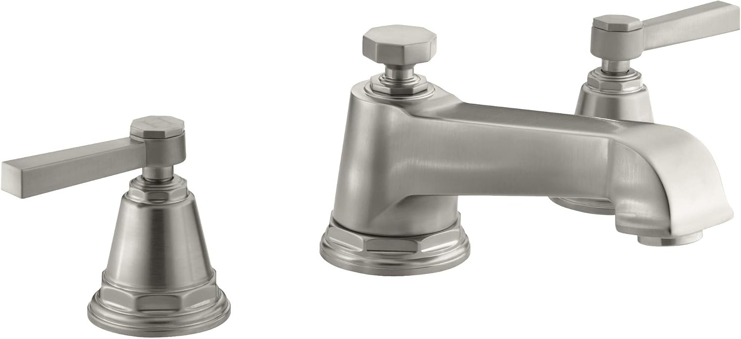 KOHLER T13140-4A-BN Pinstripe® Pure Deck-mount bath faucet trim with lever handles, Vibrant Brushed Nickel