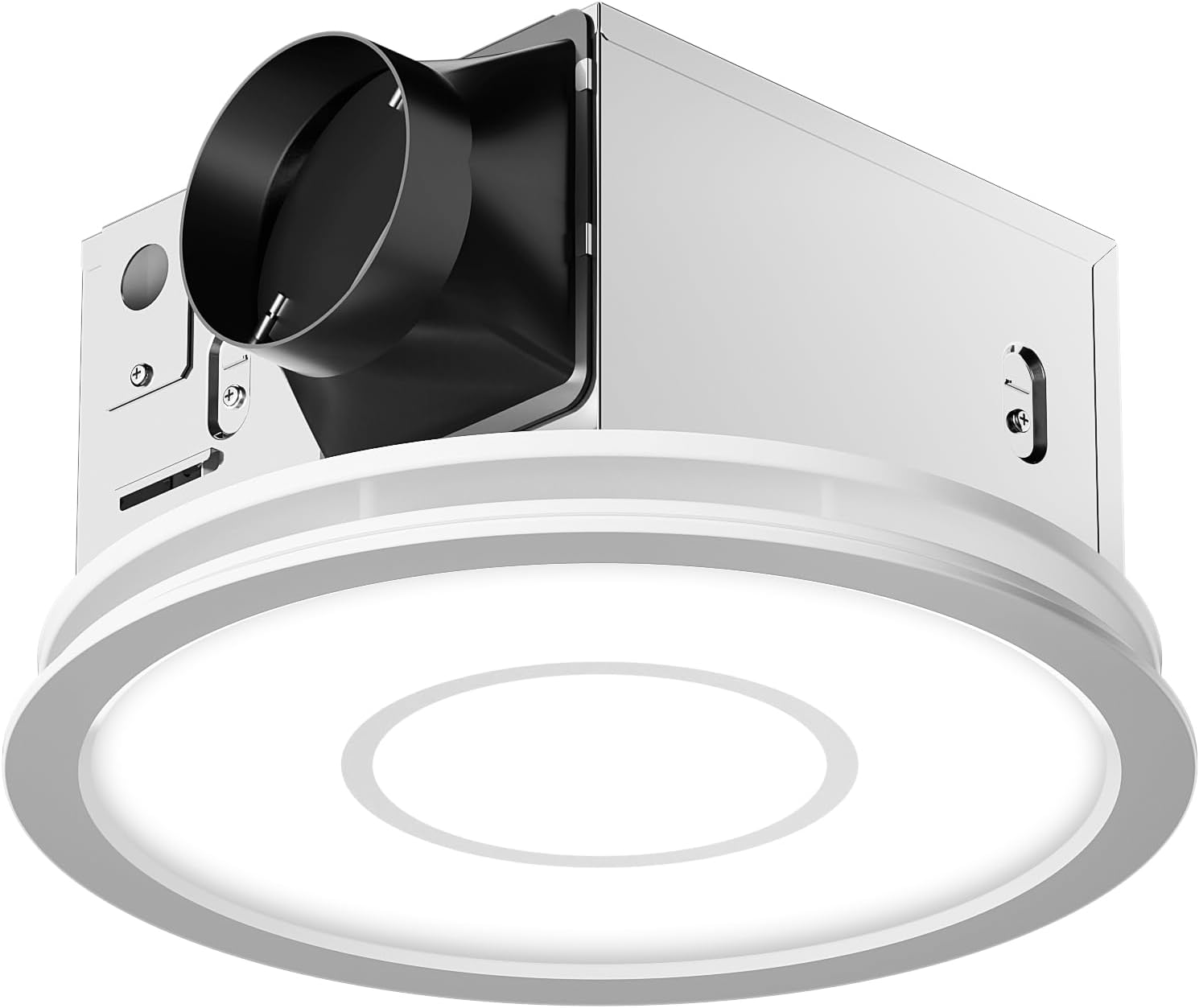 Fitop Bathroom Exhaust Fan with Light, 130 CFM 47W Ceiling Mount Shower Ventilation Exhaust Fan, 1.5 Sones Bathroom Vent Fan with Light, 1100LM LED Light 3000K/4000K/5000K (Silver)