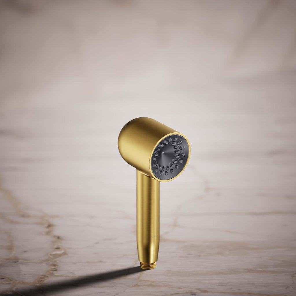 KOHLER 26286-2MB Statement Single-Function HAND SHOWER, Maximum Spray Performance with Easy-to-clean Surface, Vibrant Brushed Moderne Brass, 2.5 GPM