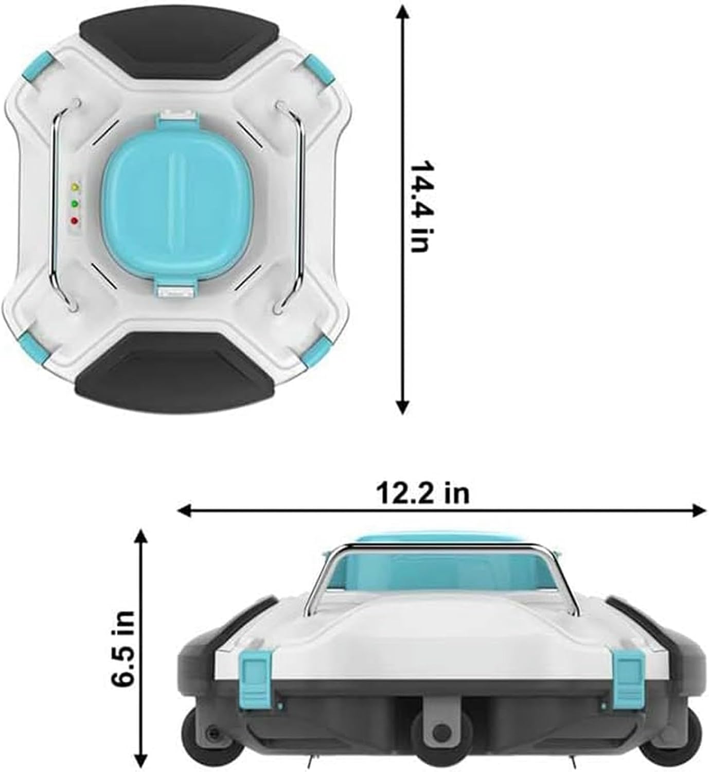 Wireless Robotic Cleaner for Swimming Pools, Pool Vacuum Cleaner with Improved Double Drive Engines, Up to 90 Minutes of Cleaning for Pools On The Floor Or On The Ground Up to More
