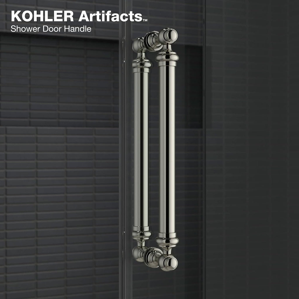 Kohler K-701725-10L-BN Artifacts 80-7/8' Sliding Shower Door with 3/8'-Thick Glass, Vibrant Brushed Nickel