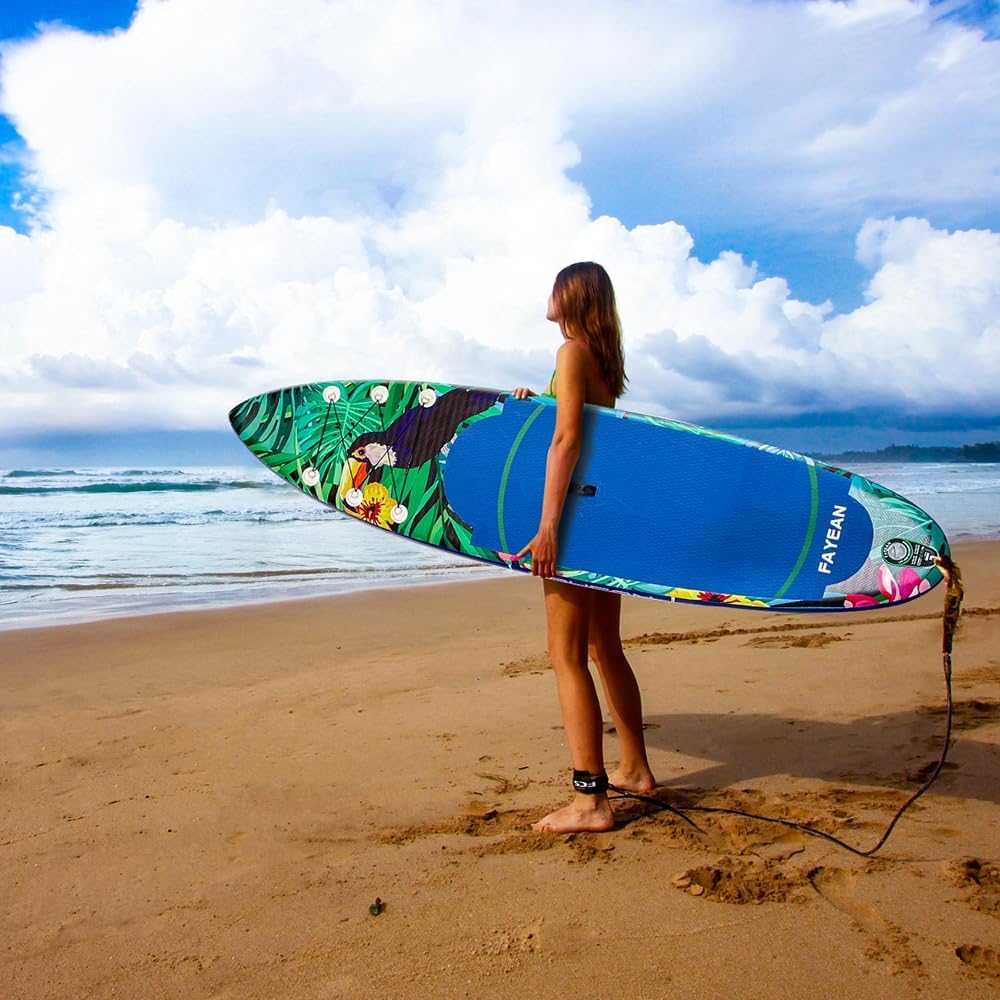 Inflatable Paddle Board,Stand Up Paddle Board,Anti-Slip EVA Deck,Complete SUP Accessories for All Skill Levels,Widened Paddleboard Equipped with Removable Fin, Hand Pump