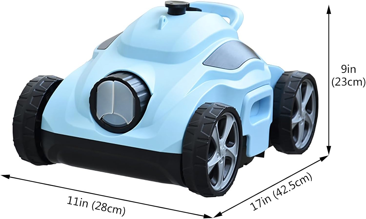 Automatic Robotic Pool Vacuum Cleaner, Pool Cleaner Robot with Waterline Cleaning, Cordless Pool Vacuum for Inground Pools, Lightweight Design