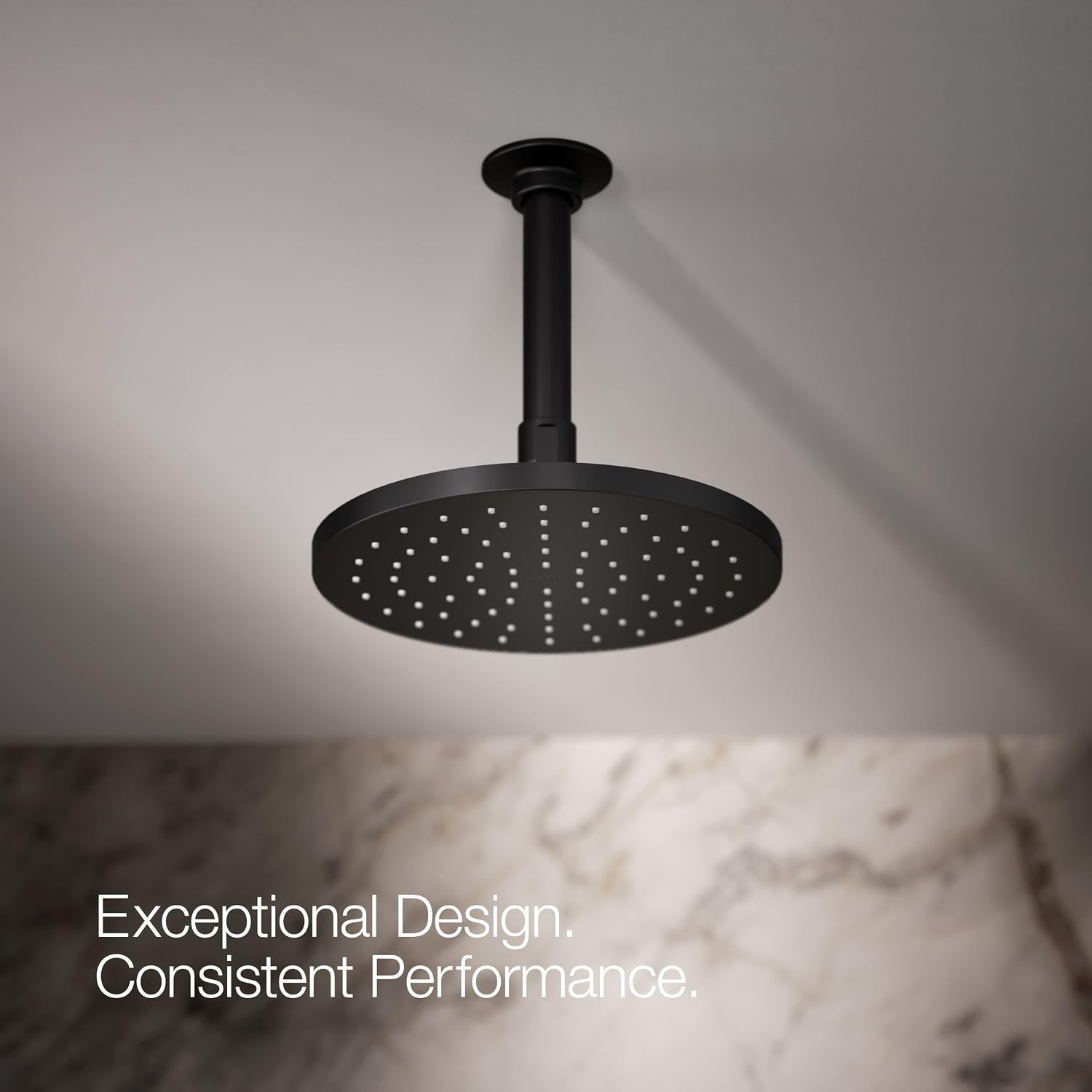 Kohler 13688-BL Contemporary Round 8' single-function rainhead, 2.5 gpm, Matte Black