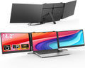 14.2' Triple Laptop Screen Extender, Ultra-Thin FHD 1080P IPS Portable Monitor for Laptop, Aluminum Alloy Tri-Screen Travel Monitor, Plug & Play for Windows/Mac/Chrome, Fits 13'-17.3' Laptops