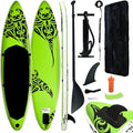 vidaXL Inflatable Paddleboard Set - 144.1'x29.9'x5.9' Stand Up Paddle Board in Green - Kayak & Paddleboard, Optimum Curve Design for Stability, Puncture-Proof and UV-Resistant Material, Includes H...