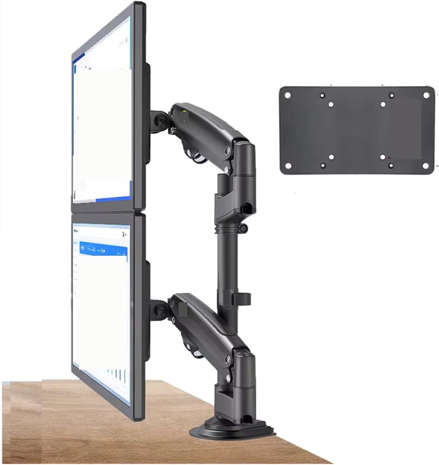 H180 17'-27' 22'-32' Dual Monitor Table Stand Gas Spring Full Motion LCD TV Stand 2-9 kg 2-12 kg Double Arm Clamp Stand(2-12kg VESA 200x100)
